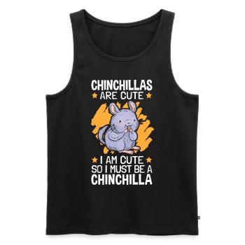Je suis un rongeur chinchilla souris laineuse - Débardeur bio Premium Homme - noir - Devant - Michal (187cm)