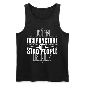 Acupuncture Stab Legally - Men's Premium Organic Tank Top - black - Front - AI Model Male 178 light (178cm)