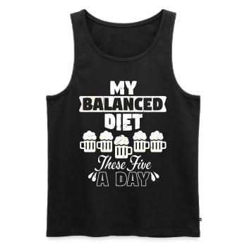 Balanced Diet Five Beer - Men's Premium Organic Tank Top - black - Front - Michal (187cm)