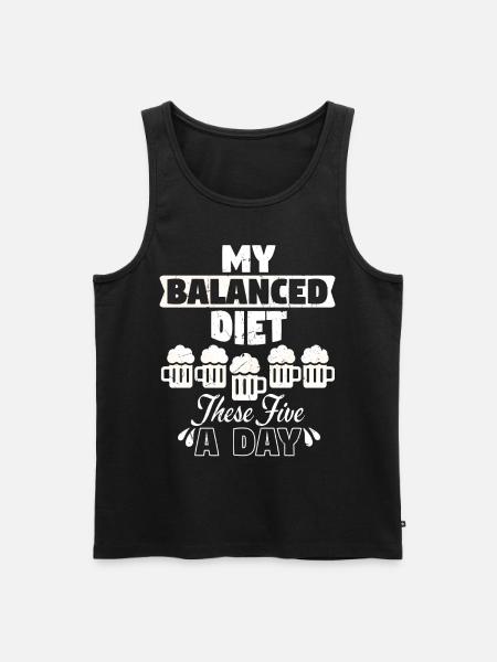 Balanced Diet Five Beer - Men's Premium Organic Tank Top - black