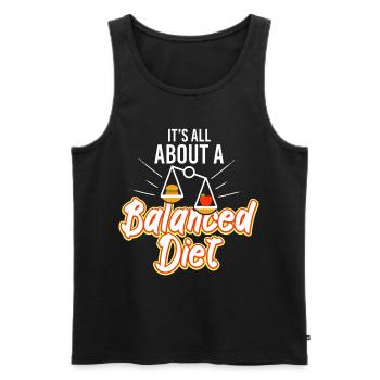 All About A Balanced Diet - Men's Premium Organic Tank Top - black - Front - Michal (187cm)