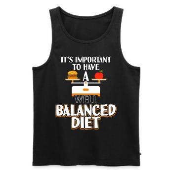 Important Balanced Diet Burger And Fruits - Men's Premium Organic Tank Top - black - Front - Michal (187cm)
