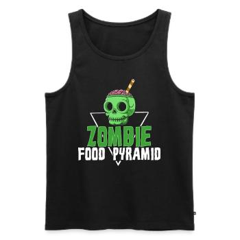 Zombie Food Pyramid Balanced Diet - Men's Premium Organic Tank Top - black - Front - Michal (187cm)
