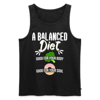 Balanced Diet Good For Body And Soul - Men's Premium Organic Tank Top - black - Front - Michal (187cm)