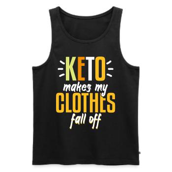 keto Makes My Clothes Fall Off - Men's Premium Organic Tank Top - black - Front - Michal (187cm)