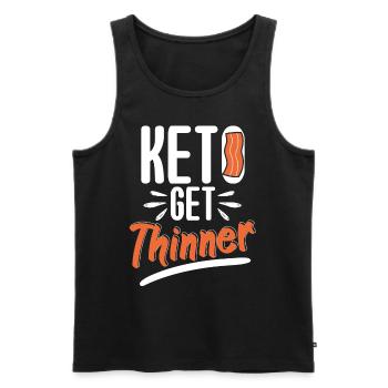 Keto Get Thinner Keto Diet - Men's Premium Organic Tank Top - black - Front - Michal (187cm)