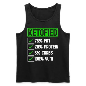 Keto Diet Ketofied Fat Protein Carbs Yum - Men's Premium Organic Tank Top - black - Front - Michal (187cm)
