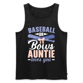 Baseball ou bows Tante aime toi Bébé Révéler - Débardeur bio Premium Homme - noir - Devant - Michal (187cm)