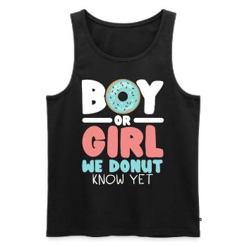 Junge oder Mädchen Wir wissen es noch nicht Baby-A - Männer Premium Bio Tank Top - Schwarz - Vorne - Michal (187cm)