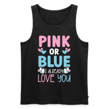 Rosa oder blau Ich liebe dich schon Baby Ankündigu - Männer Premium Bio Tank Top - Schwarz - Vorne - AI Model Male 178 light (178cm)