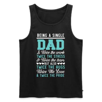 Single Dad Father's Day Best Daddy Ever - Men's Premium Organic Tank Top - black - Front - AI Model Male 178 light (178cm)