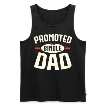 Promoted to Single Dad Father's Day Best Daddy All - Men's Premium Organic Tank Top - black - Front - AI Model Male 178 light (178cm)