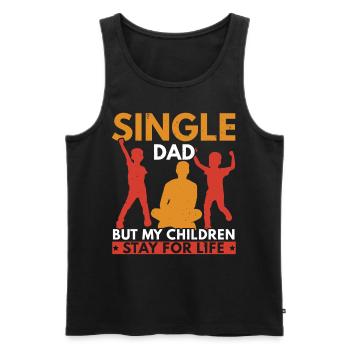 Single father, but my children remain - Men's Premium Organic Tank Top - black - Front - AI Model Male 178 light (178cm)