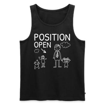 Poste Ouvert Père célibataire Fête des pères Père Papa - Débardeur bio Premium Homme - noir - Devant - Michal (187cm)