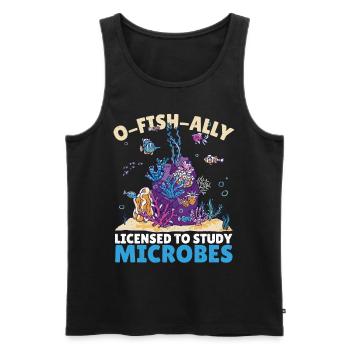 O-Fish-Ally Licensed To Study Microbes Marine - Men's Premium Organic Tank Top - black - Front - AI Model Male 178 light (178cm)
