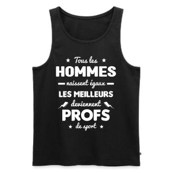 Les meilleurs hommes deviennent profs de sport - Débardeur bio Premium Homme - noir - Devant - Michal (187cm)