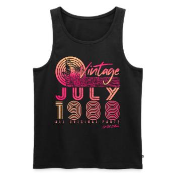 July 1988 Birthday greeting - Men's Premium Organic Tank Top - black - Front - AI Model Male 178 light (178cm)