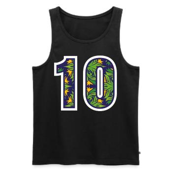 Zahl 10 Grünes Design - Männer Premium Bio Tank Top - Schwarz - Vorne - Michal (187cm)