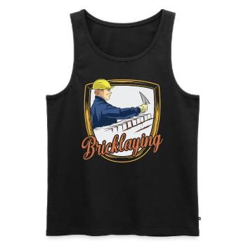 Masonry Craftsmen Mason Brick - Men's Premium Organic Tank Top - black - Front - AI Model Male 178 light (178cm)