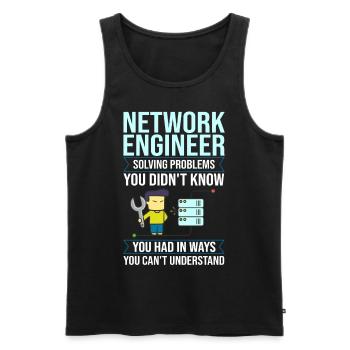 Netzwerkingenieur Network Engineer Computer - Männer Premium Bio Tank Top - Schwarz - Vorne - Michal (187cm)