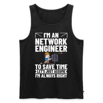 Netzwerkingenieur Network Engineer Computer - Männer Premium Bio Tank Top - Schwarz - Vorne - Michal (187cm)