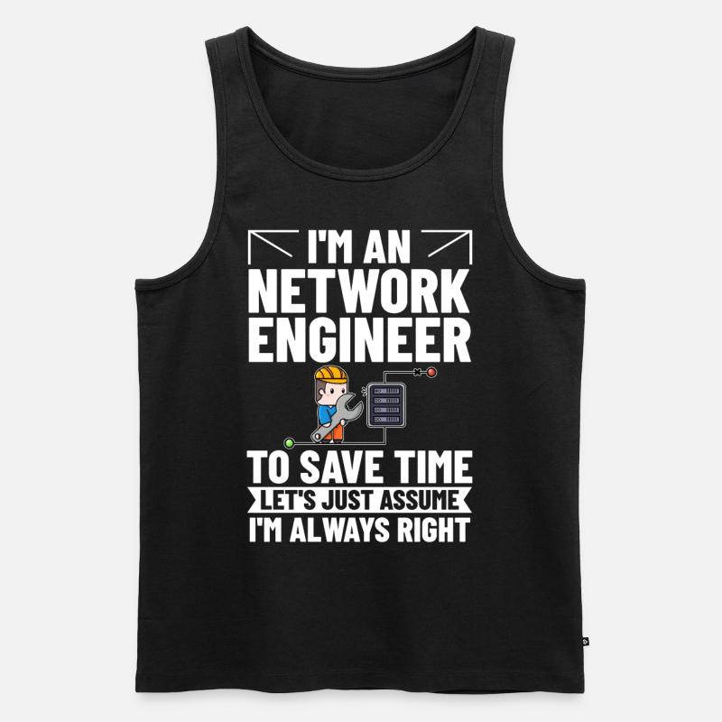 Netzwerkingenieur Network Engineer Computer - Männer Premium Bio Tank Top - Schwarz