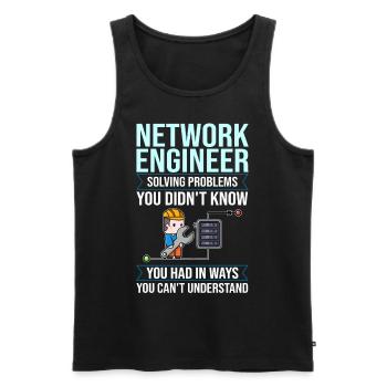 Netzwerkingenieur Network Engineer Computer - Männer Premium Bio Tank Top - Schwarz - Vorne - Michal (187cm)