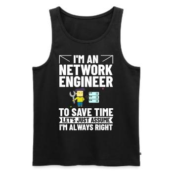 Netzwerkingenieur Network Engineer Computer - Männer Premium Bio Tank Top - Schwarz - Vorne - Michal (187cm)