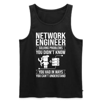 Netzwerkingenieur Network Engineer Computer - Männer Premium Bio Tank Top - Schwarz - Vorne - Michal (187cm)