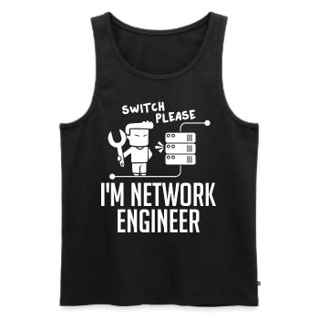 Netzwerkingenieur Network Engineer Computer - Männer Premium Bio Tank Top - Schwarz - Vorne - Michal (187cm)