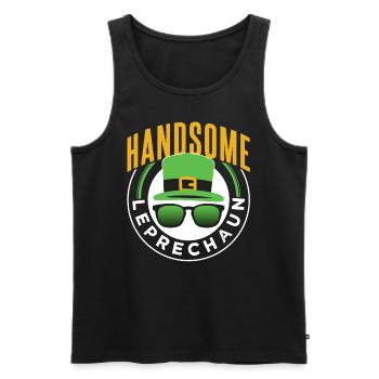 Joli leprechaun irlandais Leprechaun St Patrick’s Day - Débardeur bio Premium Homme - noir - Devant - AI Model Male 178 light (178cm)