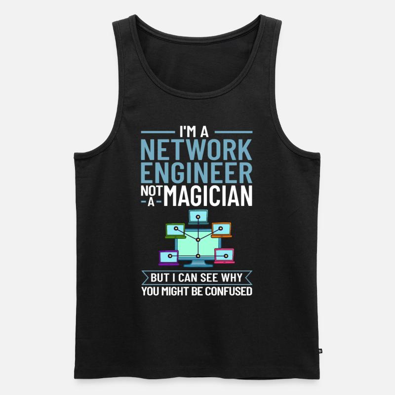 Netzwerkingenieur Network Engineer Computer - Männer Premium Bio Tank Top - Schwarz