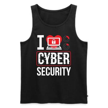I love Cybersecurity Hack Hacker IT Security - Men's Premium Organic Tank Top - black - Front - Michal (187cm)