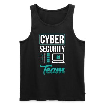 Équipe de cybersécurité Piratage de pirates informatiques - Débardeur bio Premium Homme - noir - Devant - AI Model Male 178 light (178cm)