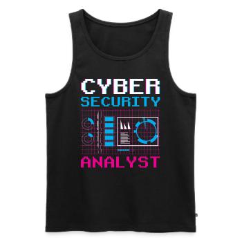 Cybersecurity Analyst IT Security Hacker Hack - Men's Premium Organic Tank Top - black - Front - Michal (187cm)
