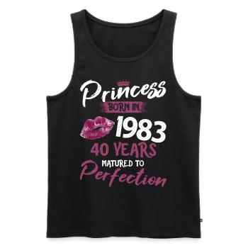 40ème anniversaire 40 ans de perfection Princesse 1983 - Débardeur bio Premium Homme - noir - Devant - AI Model Male 178 light (178cm)