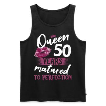 50 year old girl 50 bday Queen 50 birthday - Men's Premium Organic Tank Top - black - Front - Michal (187cm)
