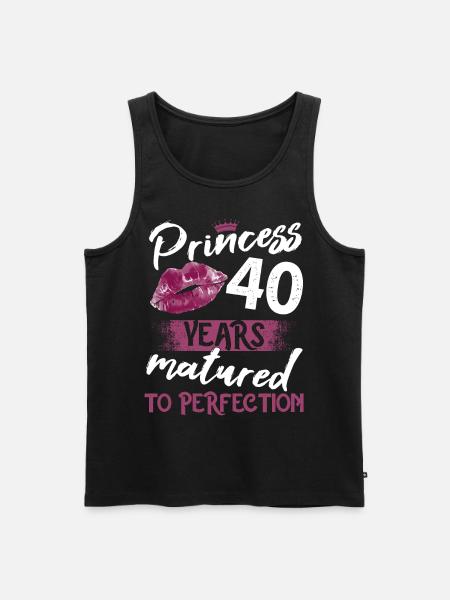 40 year old girl 40 bday Princess 40 birthday - Men's Premium Organic Tank Top - black