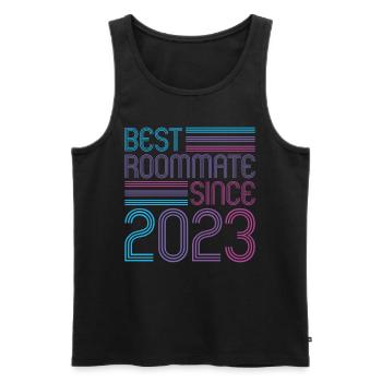 Best roommate since 2023 love your roomates - Men's Premium Organic Tank Top - black - Front - AI Model Male 178 light (178cm)
