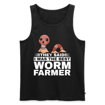 They said I was the best worm farmer worm - Men's Premium Organic Tank Top - black - Front - AI Model Male 178 light (178cm)