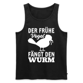 Der Frühe Vogel Fängt Den Wurm - Guten Morgen - Männer Premium Bio Tank Top - Schwarz - Vorne - Michal (187cm)