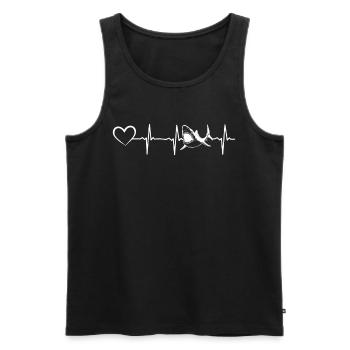 Shark Heartbeat Shark Fisch Großer weißer Hai - Männer Premium Bio Tank Top - Schwarz - Vorne - Michal (187cm)