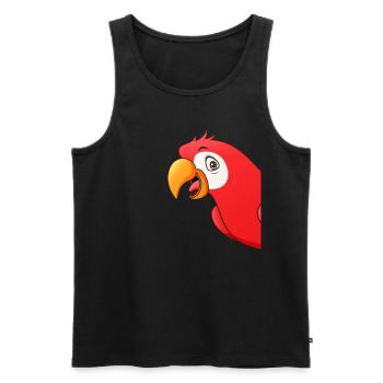 Funny Parrot Bird Parrot Spying - Men's Premium Organic Tank Top - black - Front - Michal (187cm)