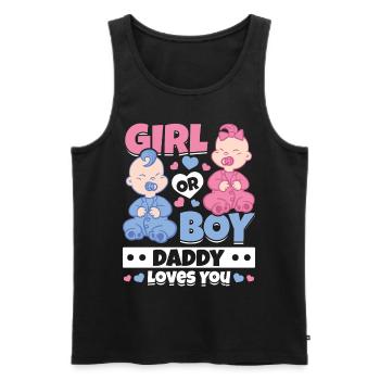 Fille ou garçon papa t’aime nouveau-né - Débardeur bio Premium Homme - noir - Devant - AI Model Male 178 light (178cm)