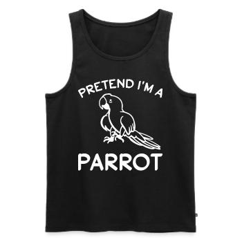 Drôle d’amoureux des oiseaux perroquets je fais semblant - Débardeur bio Premium Homme - noir - Devant - Michal (187cm)