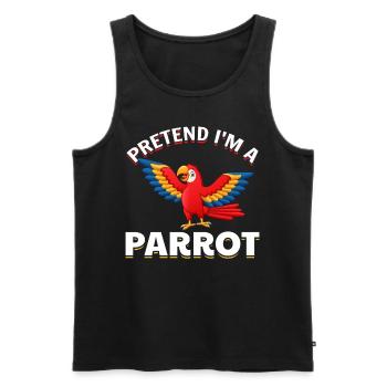 Lustiger Papageienvogel - So tun als wäre ich ein - Männer Premium Bio Tank Top - Schwarz - Vorne - Michal (187cm)