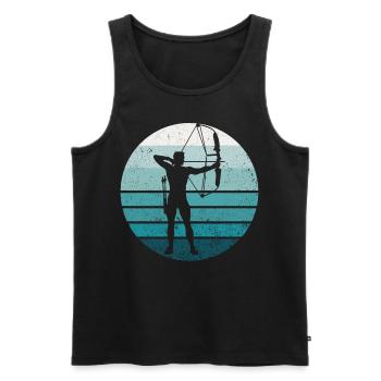 Archery Bow Archer Retro Vintage - Men's Premium Organic Tank Top - black - Front - AI Model Male 178 light (178cm)