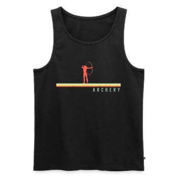 Archery Bow Archer Girl Retro - Männer Premium Bio Tank Top - Schwarz - Vorne - Michal (187cm)