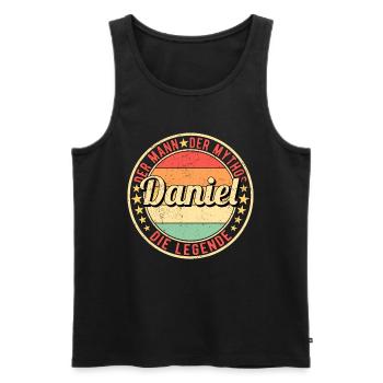 Daniel Der Mann Der Mythos Die Legende - Männer Premium Bio Tank Top - Schwarz - Vorne - Michal (187cm)