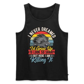 I Never Dreamed I'd Grow Up To Look So Sharp - Männer Premium Bio Tank Top - Schwarz - Vorne - AI Model Male 178 light (178cm)
